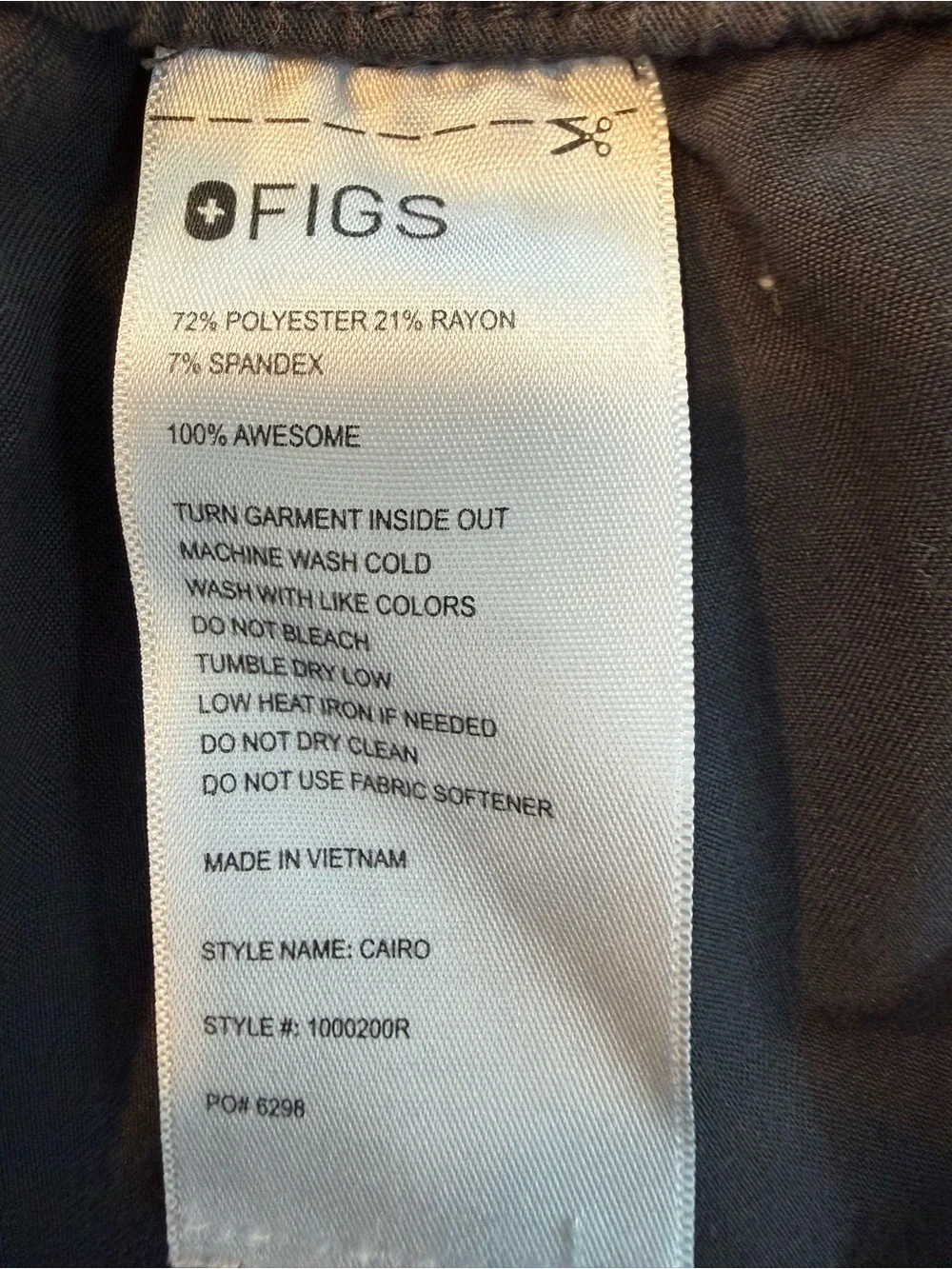 FIGS Cairo Cargo Scrub Pants XXL Charcoal Gray Red Drawstring Style 1000200R